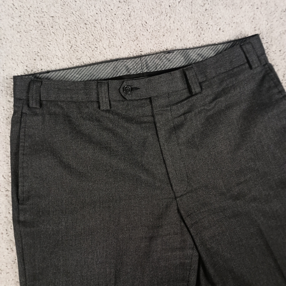 Lauren Ralph Lauren 36x32 Micro Houndstooth Dark Grey Mens Dress Pants